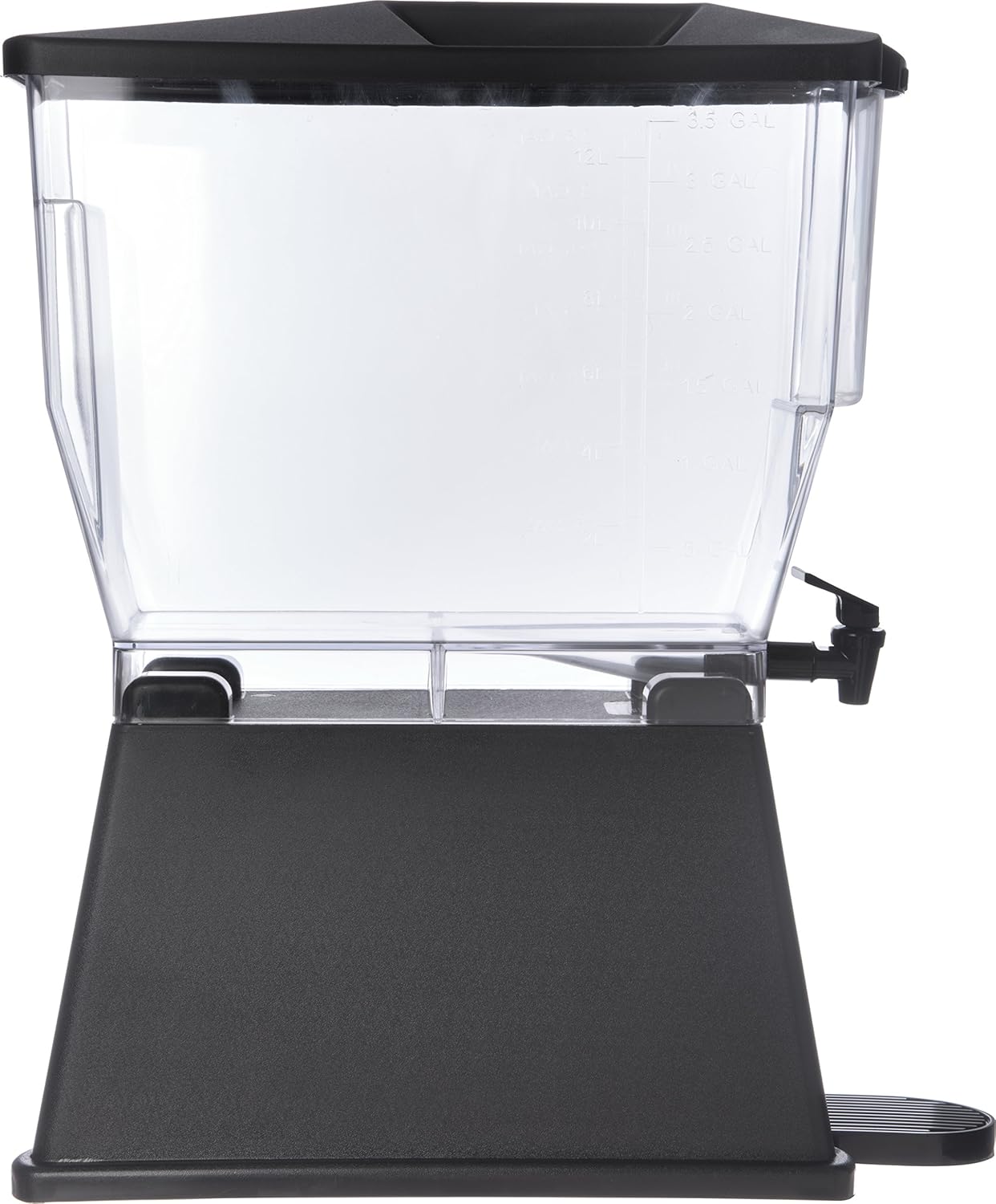 Carlisle FoodService Products Trimline Double Base Rectangular Beverage Dispensers with Spigot for Catering, Buffets, Restaurants, Polycarbonate (Pc), 2 x 3.5 Gallons, Black