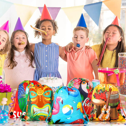 Marsui 24 Pcs Glowing Party Favor Drawstring Bags Gift Goodie Candy Favors Bags for Birthday Party Supplies