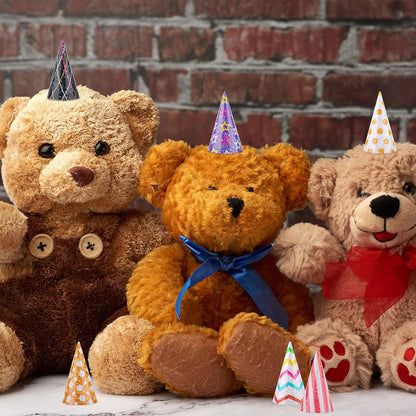 Hooqict 10 PCS Mini Party Hats for Stuffed Animals Kids Birthday Hats Glitter Paper Cake Cone Hats for Pet Birthday Baby Shower Party Supplies, Assorted