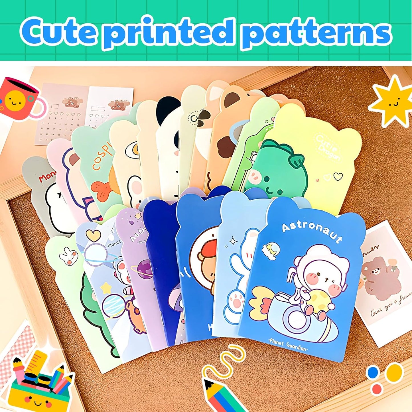 100pcs mini notebooks bulk party favors small cute pocketbook kawaii cartoon animal journal mini notepads for Christmas Classroom Prizes Gift College Ruled Pages back to school supplies for student