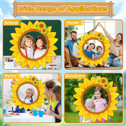 Sunflower Photo Booth Props Sunflower Birthday Party Decorations 26 Inch Large Yellow Flower Selfie Frame Floral Photo Booth Frame Selfie Props Accessories for Birthday Baby Shower Party Supplies