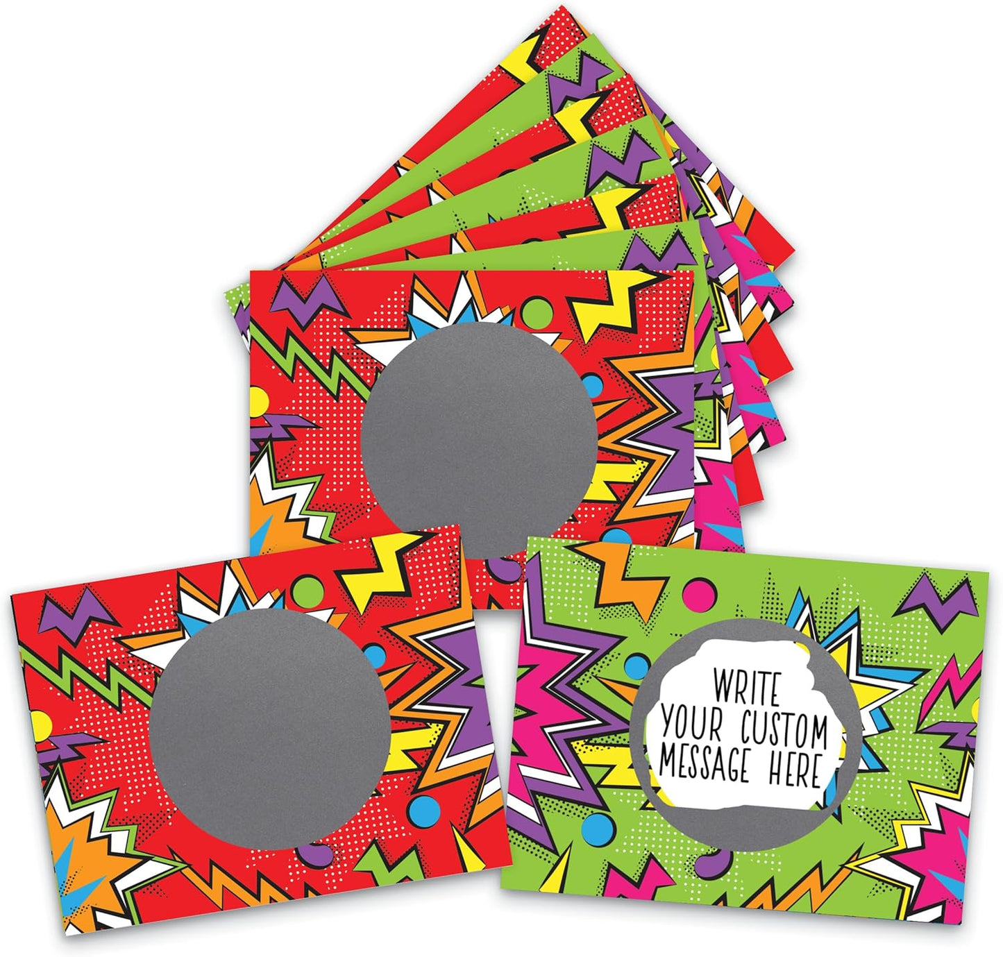 My Scratch Offs - Customizable Scratch-Off Cards Graffiti Design for Prizes, Classroom Rewards & Teacher Supplies, 50 Pack