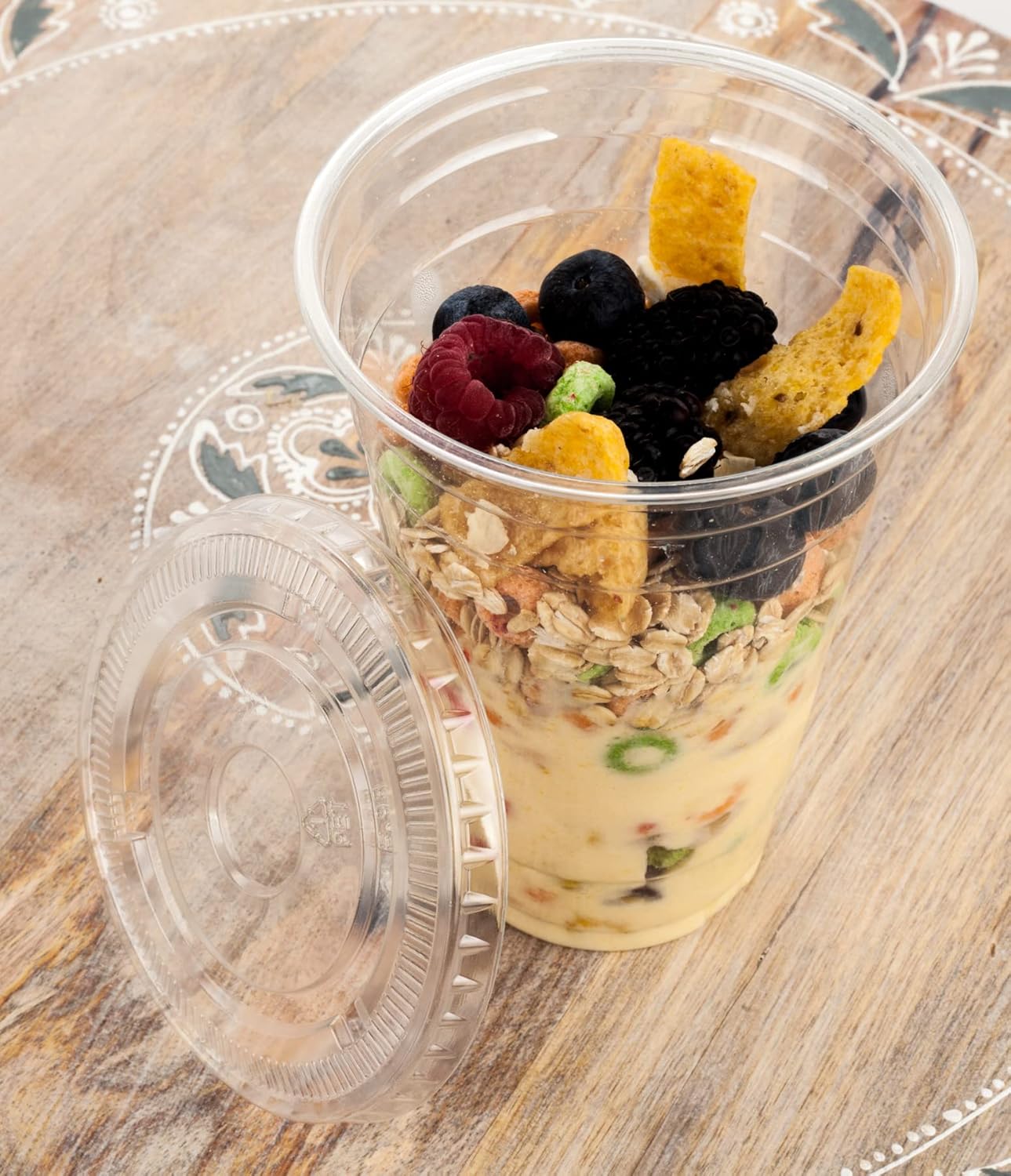 Golden Apple Cup series, 9oz Clear Plastic cups with Flat lids no hole 50sets