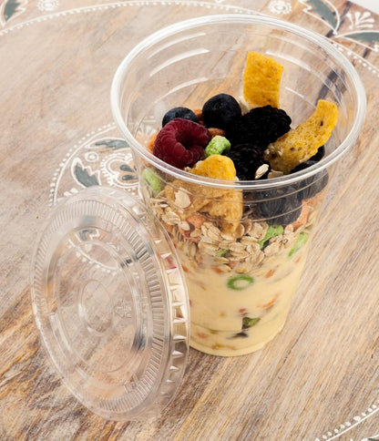 Golden Apple Cup series, 9oz Clear Plastic cups with Flat lids no hole 50sets