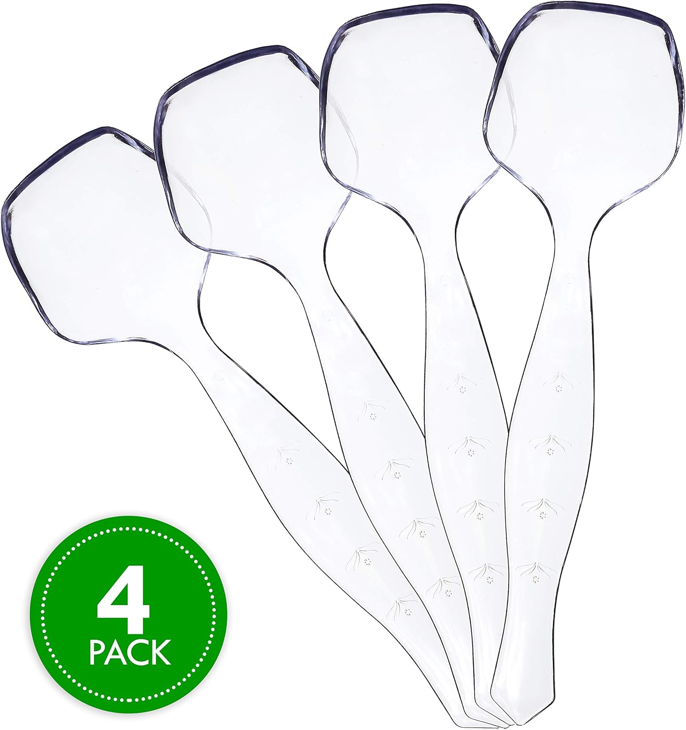 Plasticpro Disposable Plastic Serving Spoons Durable Heavy Duty Premium Serving Utensils Clear Pack of 4