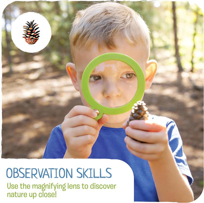 Scavenger Hunt Cards at the Park | Kids Outdoor Activity Cards Game with Magnifying Lens | Nature 2 Year Old Gifts for 2-3 Year Olds | Toddler Games for Boys & Girls