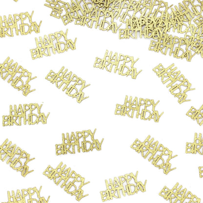Pink Happy Birthday Confetti - Girl Birthday Party Decorations - Light Pink Glitter Scatters for Baby Girl Party Table Decor Supplies - 100PC