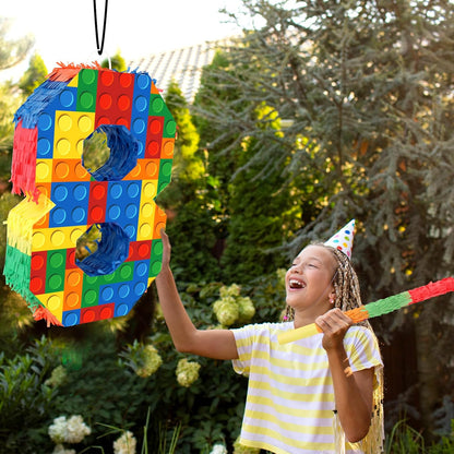 Hooqict Mexican Pinata with Blindfold and Bat Stick Party Pinata for Fiesta Carnival Cinco de Mayo Decorations Kids Adults Mexican Party Games Birthday Party Supplies