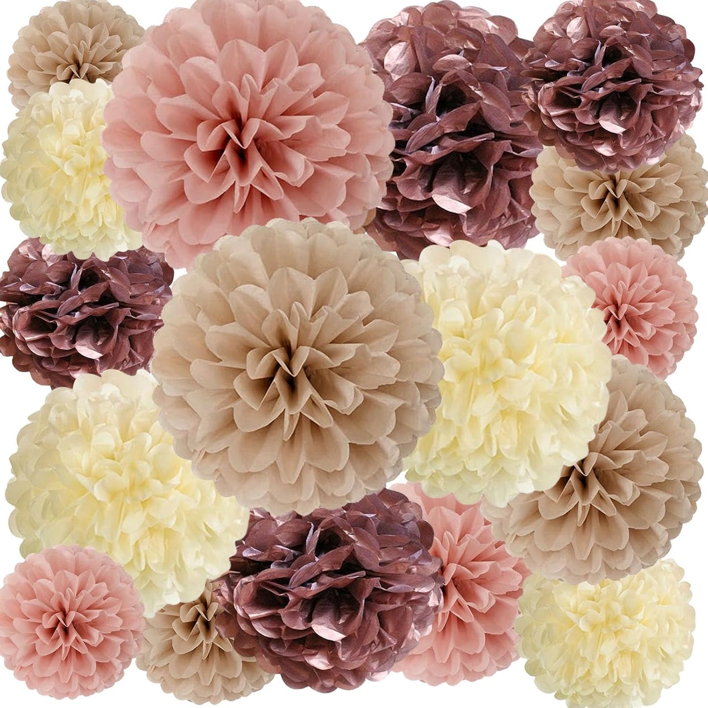 18 PCS Tissue Paper Pom Poms, Tissue Pom Poms Flowers, Sizes of 6", 10", 12", 14" Hanging Paper Flower Ball for Wedding, Birthday, Halloween, Christmas, Baby Shower Party Decor (Red Black Gold)