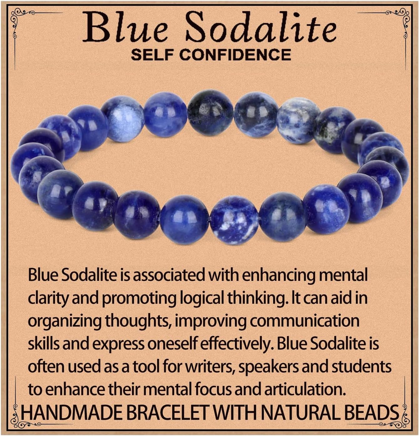 LPBeads Handmade Natural Gemstone Stretch Elastic Bracelet Healing Crystal Round Stone Beads Jewelry Gifts for Women Men