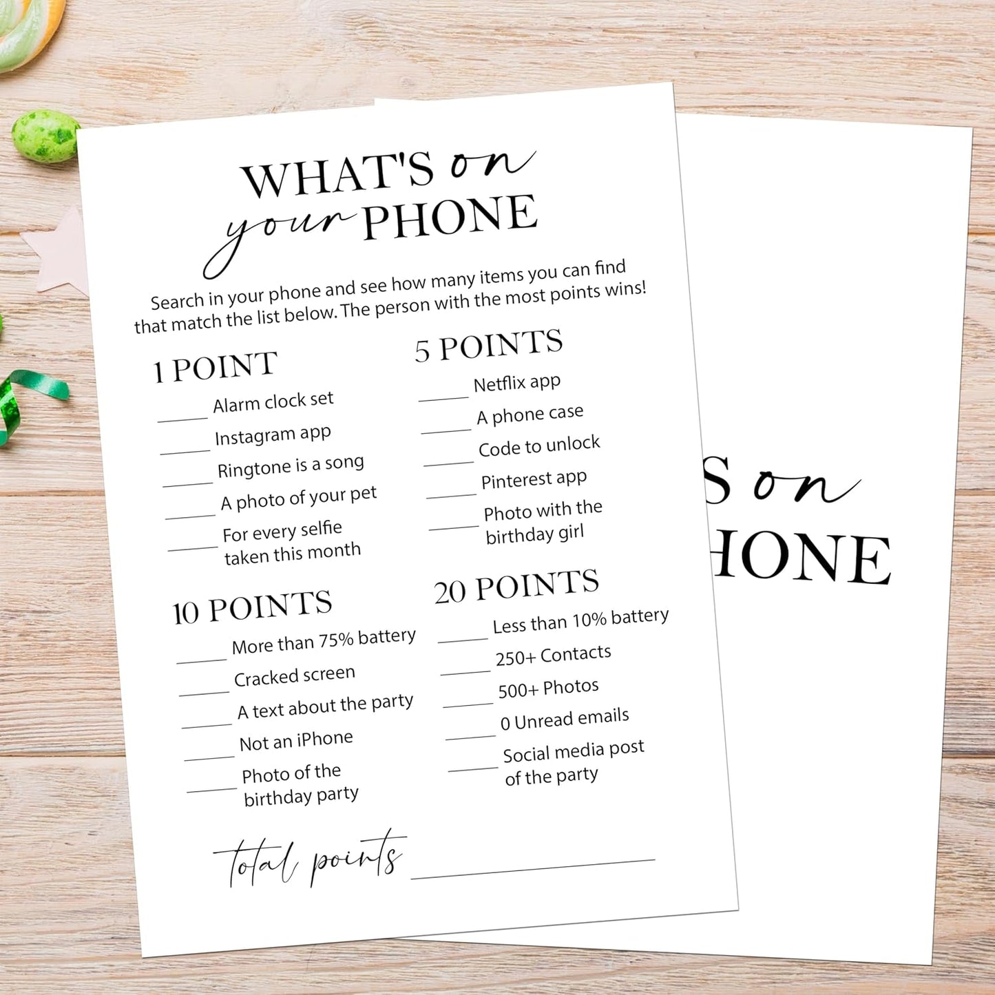 Birthday Party Games Card for Adults, 30 Pcs Ice Breaker Game Cards for Girl Bday Celebrations Decorations Supplies Favors - B01