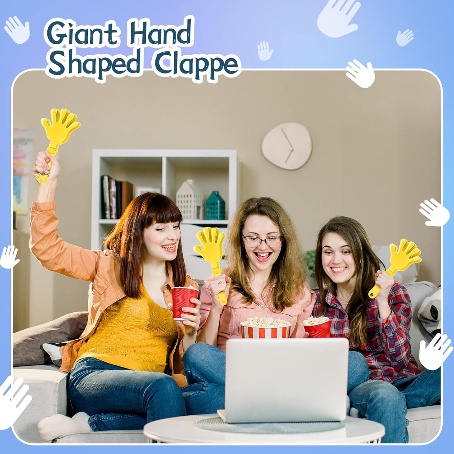 24 Pcs Orange Hand Clappers 7.5 Inch Clappers Noisemakers Noise Makers Party Favors Plastic Party Clapper for Sporting Events Cheers Ball Dance Basketball Football Noisemakers（Orange）