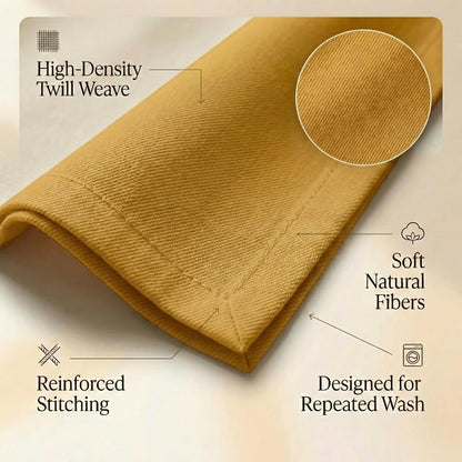 ACCENTHOME Natural Cotton Linen Napkin Set of 12 18x18 inch Dinner Napkins - Washable Soft Premium Hotel Quality Reusable Hemmed Edges Napkins Perfect Table Linens for Family Dinners, Weddings