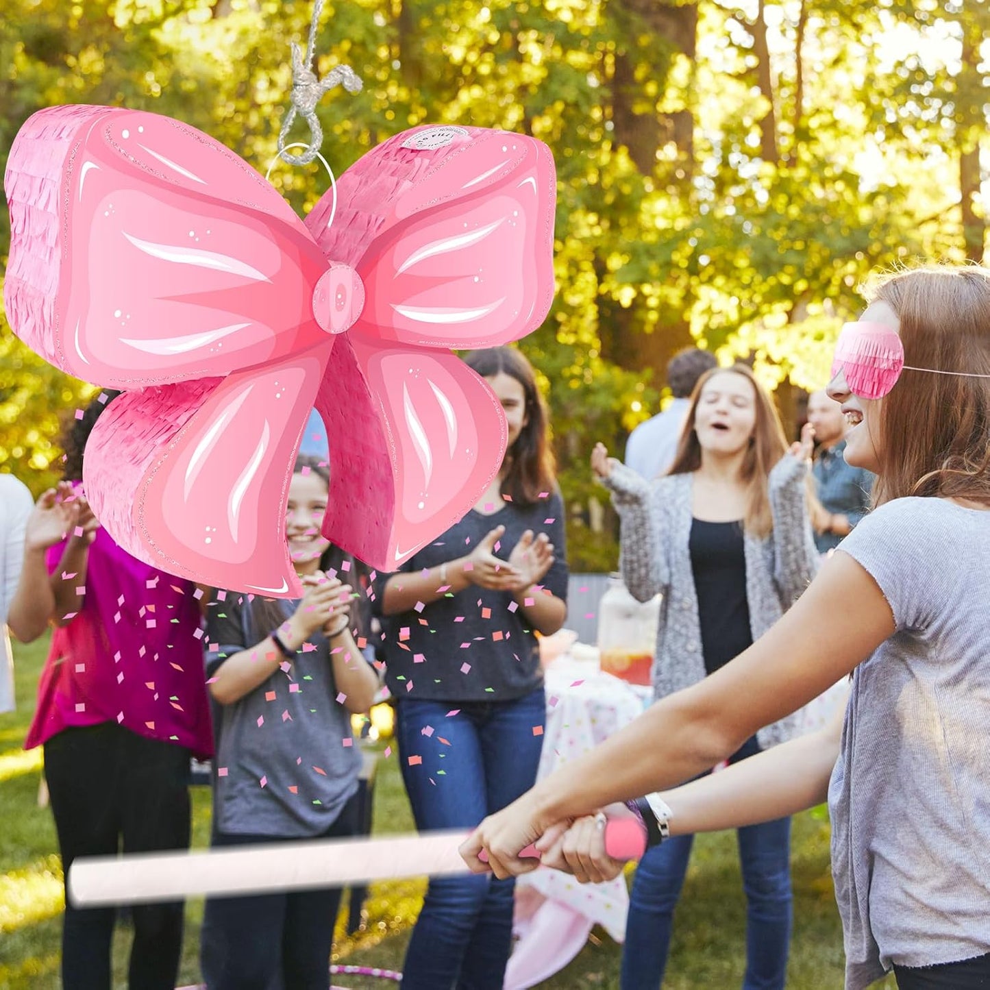 Hooqict Mexican Pinata with Blindfold and Bat Stick Party Pinata for Fiesta Carnival Cinco de Mayo Decorations Kids Adults Mexican Party Games Birthday Party Supplies