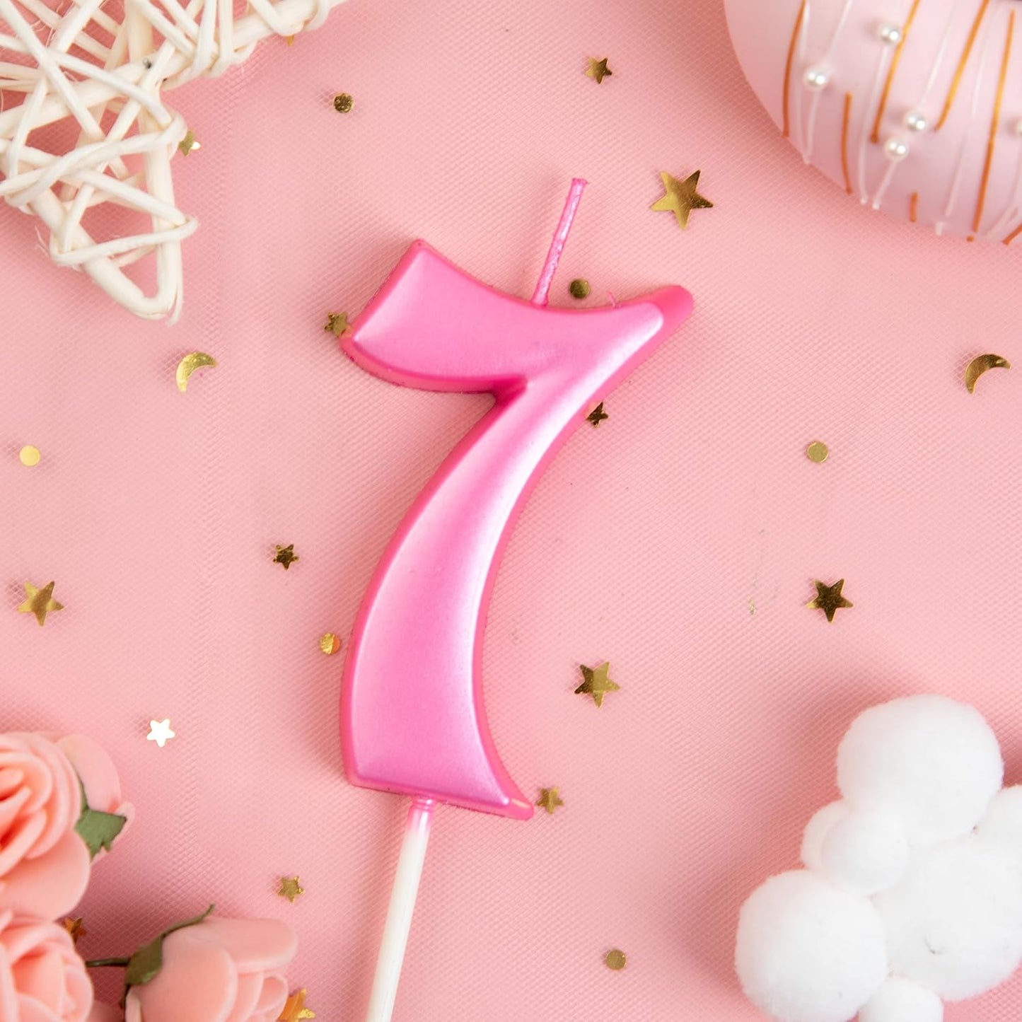 PHD CAKE 2.76 Inch Elegant Gold 1 Number Birthday Candles, Gold Number Candles, Cake Number Candles, Party Celebration