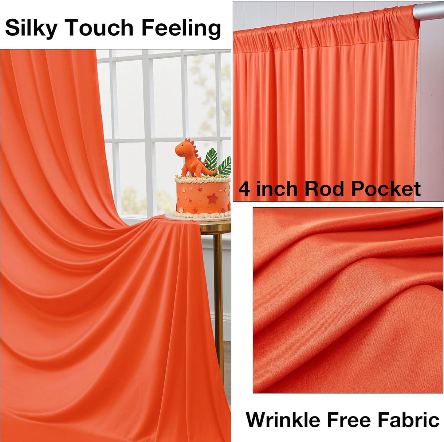 10ftx10ft Black Backdrop Curtains for Weddings Parties, Wrinkle Free 2 Panels Silky Polyester Photo Backdrop Drapes Back Drop Cloth Drapery for Birthday Mother'sDay Photography Background