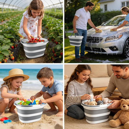Collapsible Bucket for Cleaning, 4.2 Gallons Mop Bucket with Handle for Floor Window Car Washing, Silicone Ice Buckets for Parties Camping Fishing Beach, RV Laundry Storage Household Cleaning Supplies