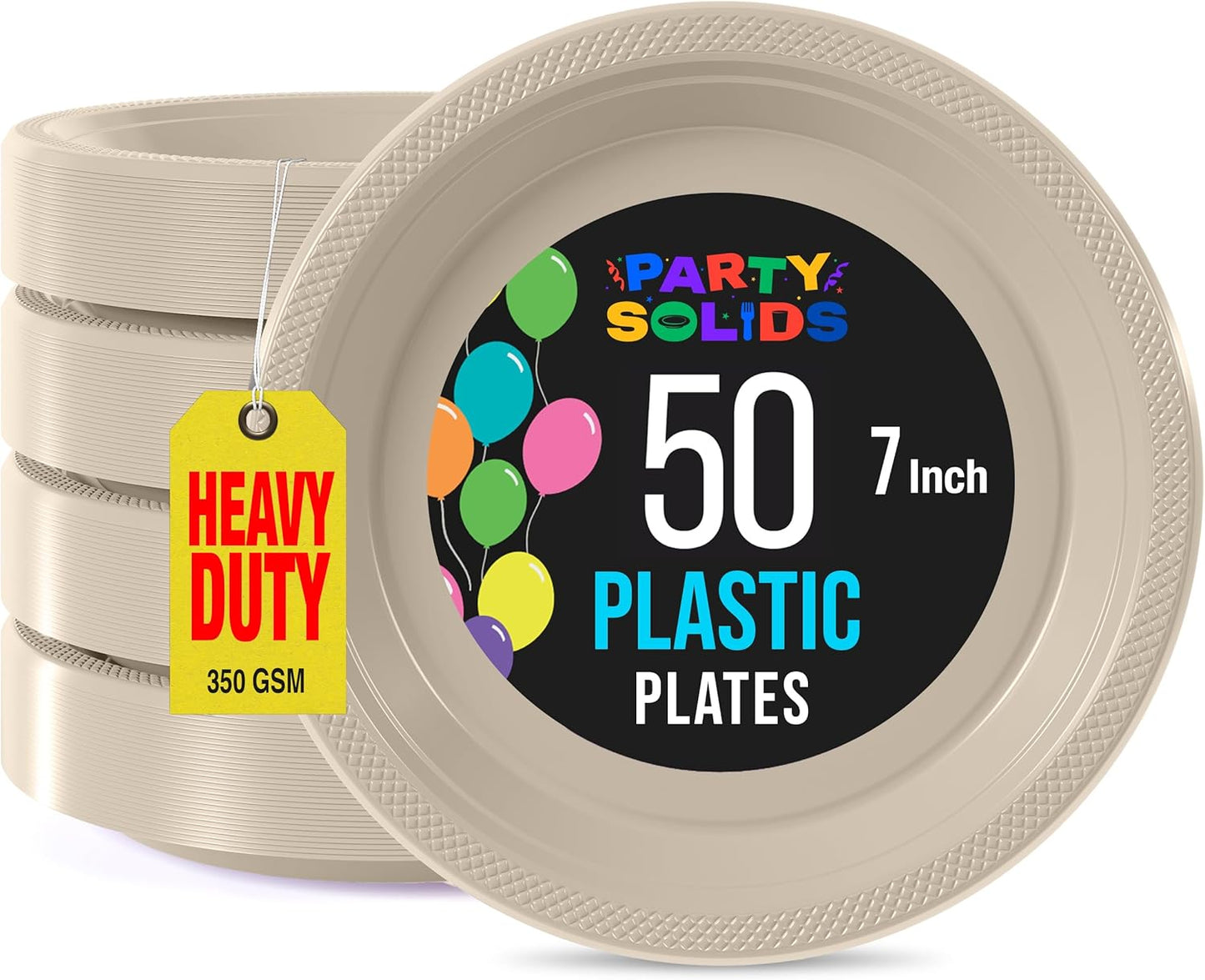 Exquisite Party Solids Red Plastic Plates For Party Supplies 10" Red Disposable Plates Heavy Duty 50 Pcs Plastic Dinnerware Sets Heavy Duty 350 GSM Disposable Dinnerware Set