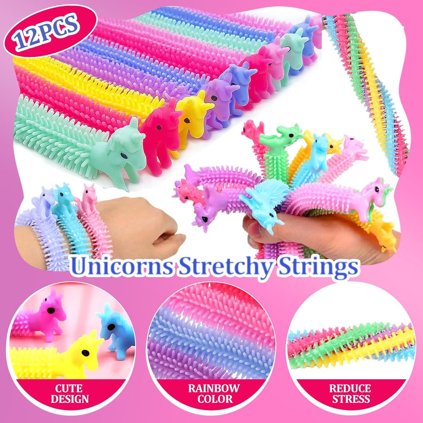 CIRDOTSH Unicorn Party Favors - Kids' Birthday Supplies, Goodie Bags Decorations, Fillers & Toys - Pink