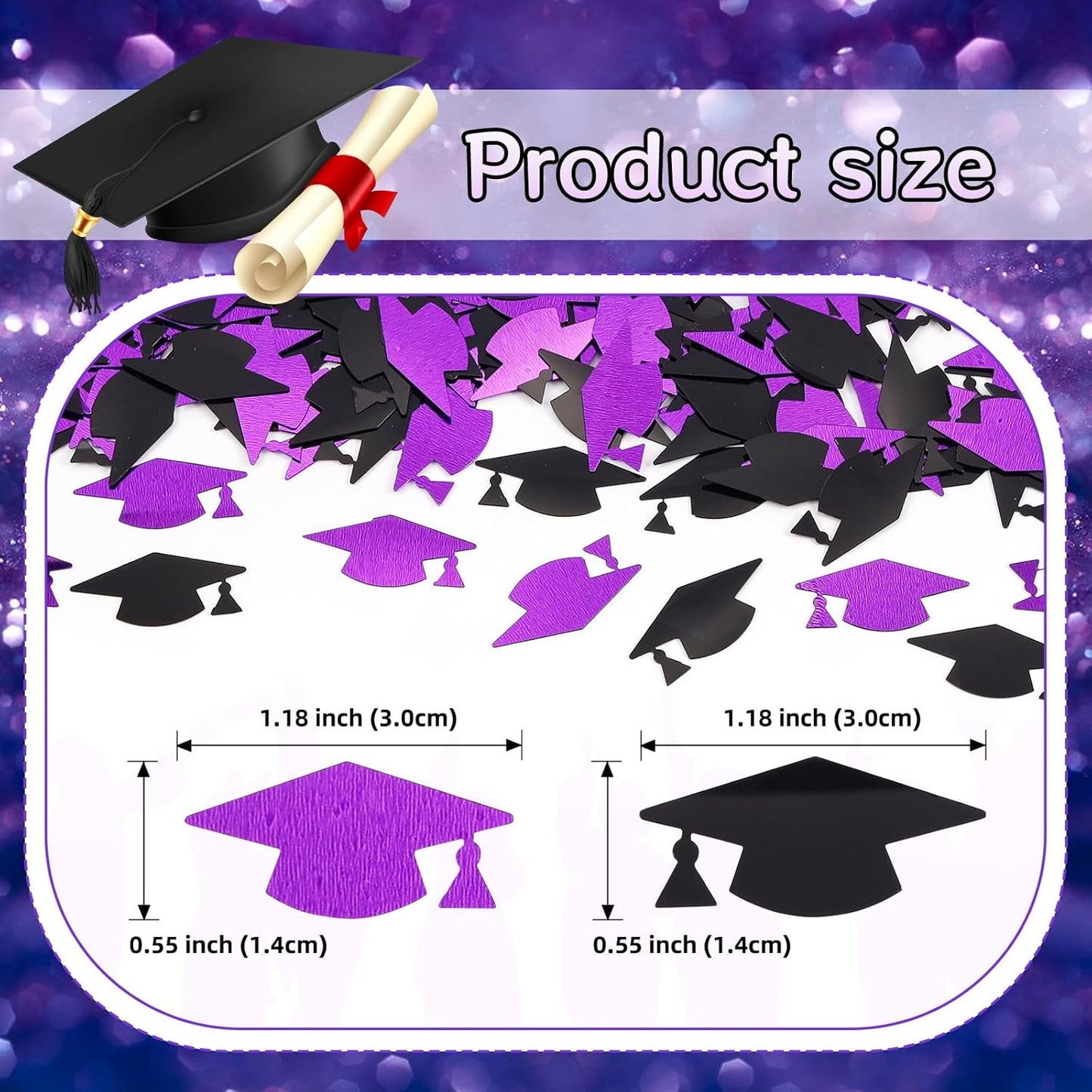 Silver and Blue Graduation Confetti 2026, 1000 Pcs Class of 2026 Table Centerpiece Grad Confetti for 2026 Graduation Party Decorations Supplies