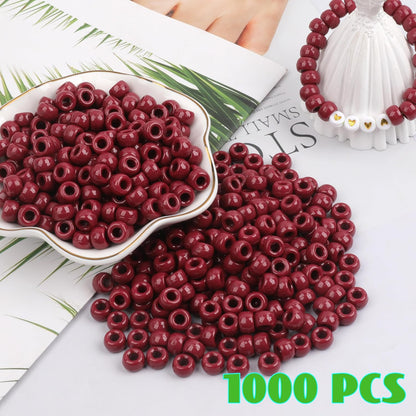 1000Pcs Glow in The Dark Pony Beads 9mm Plastic Kandi Beads Bulk for Friendship Bracelet Necklace Craft Jewelry Making Beads for Hair Braids 9 Color