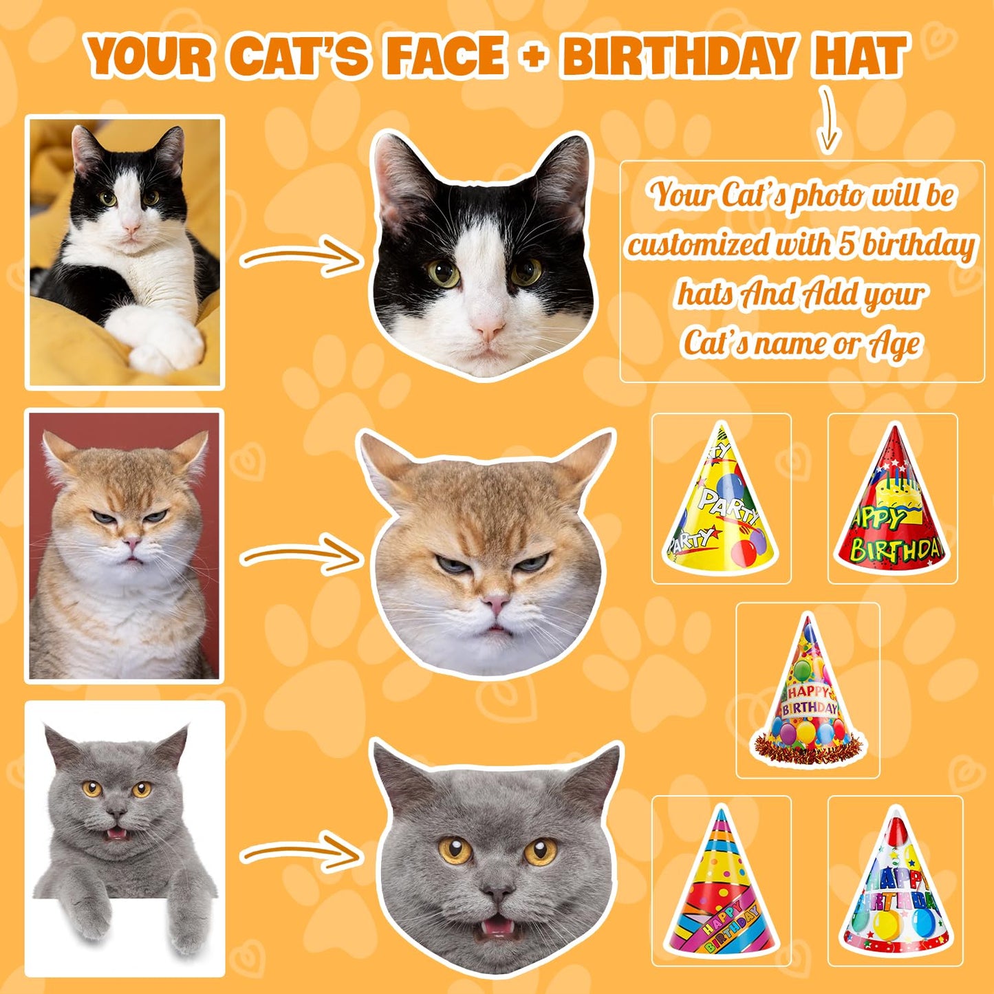 96 PCS Cat Cats Pet Pre-Cut Temporary Tattoos for Kids | Super Cute Themed Birthday Party Favors, Supplies, Decorations, Animal Paw Fake Tattoo Stickers Gifts for Boys Girls Rewards
