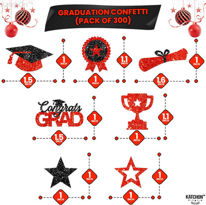 Black and Gold Grad Graduation Decorations 2026 - Pack of 1000, Congrats Grad Graduation Confetti 2026 | Grad Confetti Class of 2026 for Black and Gold 2026 Graduation Decorations, KatchOn