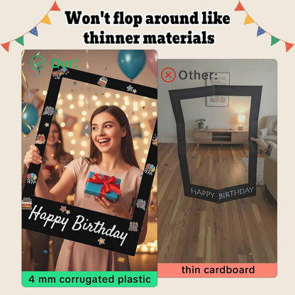 40 x 30 Inch Large Photo Booth Frame Selfie Frame,Black Blank DIY Cutout Props for Birthday,Halloween,Wedding Photo Prop,Graduation Photo Booth Picture Frame,Party Supplies