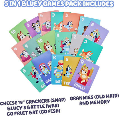 Bluey Bingo’s Bingo Card Game, Kids Image Matching Card Game with 40 Cards, 48 Chips and 12 Scoring Chips, Interactive Fun Games for Kids of Ages 3+