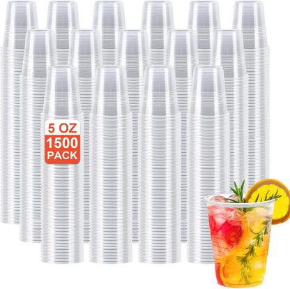 Clawsoff 500 Pack 9 oz Plastic Cups, Disposable Drinking Cups, Water Cups Plastic Clear Cups for Party, Wedding, Graduation, Travel, Holiday, Events, Birthday,Cold,Hot