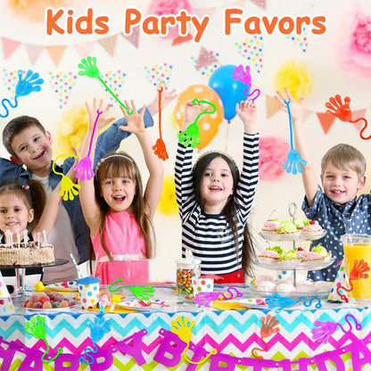 Thremhoo 40Pcs Glow in the Dark Sticky Hands Kids Party Favor Supplies Goodie Bag Stuffer Pinata Return Gift Stretchy Class Prize Carnival Sensory Goody Party Pinata Filler Treasure Box Bulk Toy
