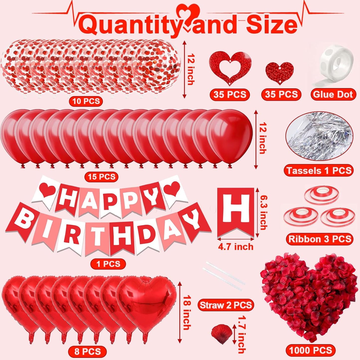Fecedy Happy Birthday Banner With Colorful Paper Flag Bunting Paper Circle Confetti Garland Swirl Streamers Honeycomb ball for Birthday Party Decorations