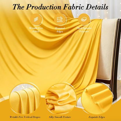 10 ft x 10 ft Wrinkle Free White Backdrop Curtains for Wedding Parties, Polyester Photography Backdrop Drapes for Birthday Parties Stage Backdrop Stand, 2 Panels 5x10FT Background Curtains