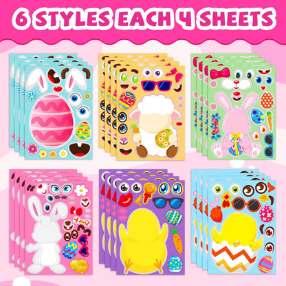24 Sheets Cupcake Make a Face Sticker Sheets for Kids Todders Activities, Make Your Own Stickers for Kids Birthday Party Favor Supplies Craft