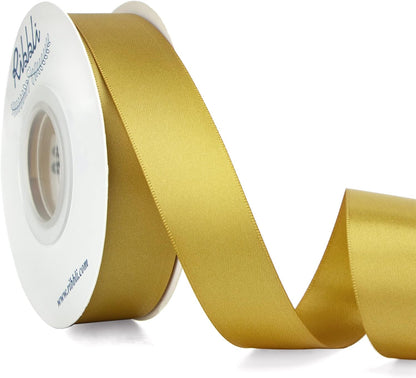 Ribbli Double Faced White Satin Ribbon,3/8” x Continuous 25 Yards,Fabric Ribbon use for Bows Bouquet,Gift Wrapping,Floral Arrangement