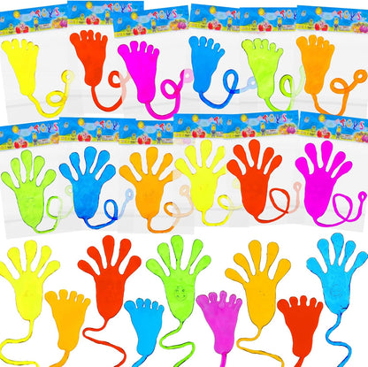 50 PCS Glow Sticky Hands Kindergarten Graduation Gifts Party Favor for Kids Holiday Traditions Goodie Bags Stuffers Glow Sticky Hands Toys End of Year Student Gifts Classroom Prizes Treasure Box