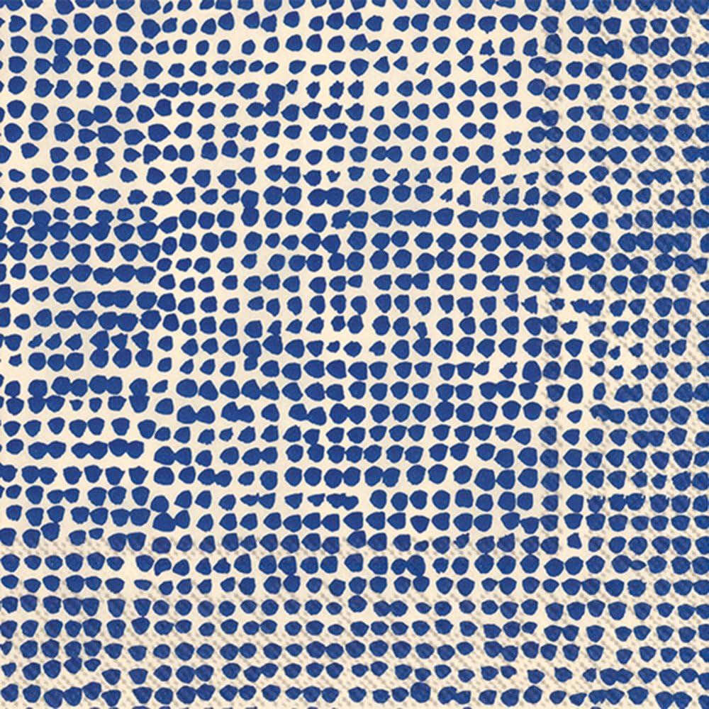 IHR Ideal Home Range Cocktail Napkins Marimekko Disposable 3-Ply Paper Party Napkin Pack, 5" x 5", Orkanen Linen/Blue, 20-Count