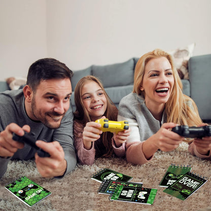 Marspark 24 Pieces Video Game Party Favors Mini Gaming Notepads Gamer Gaming Notepad Bulk Party Favors Supplies Mini Notepads Pack for Classroom Video Boys Girls Game Birthday