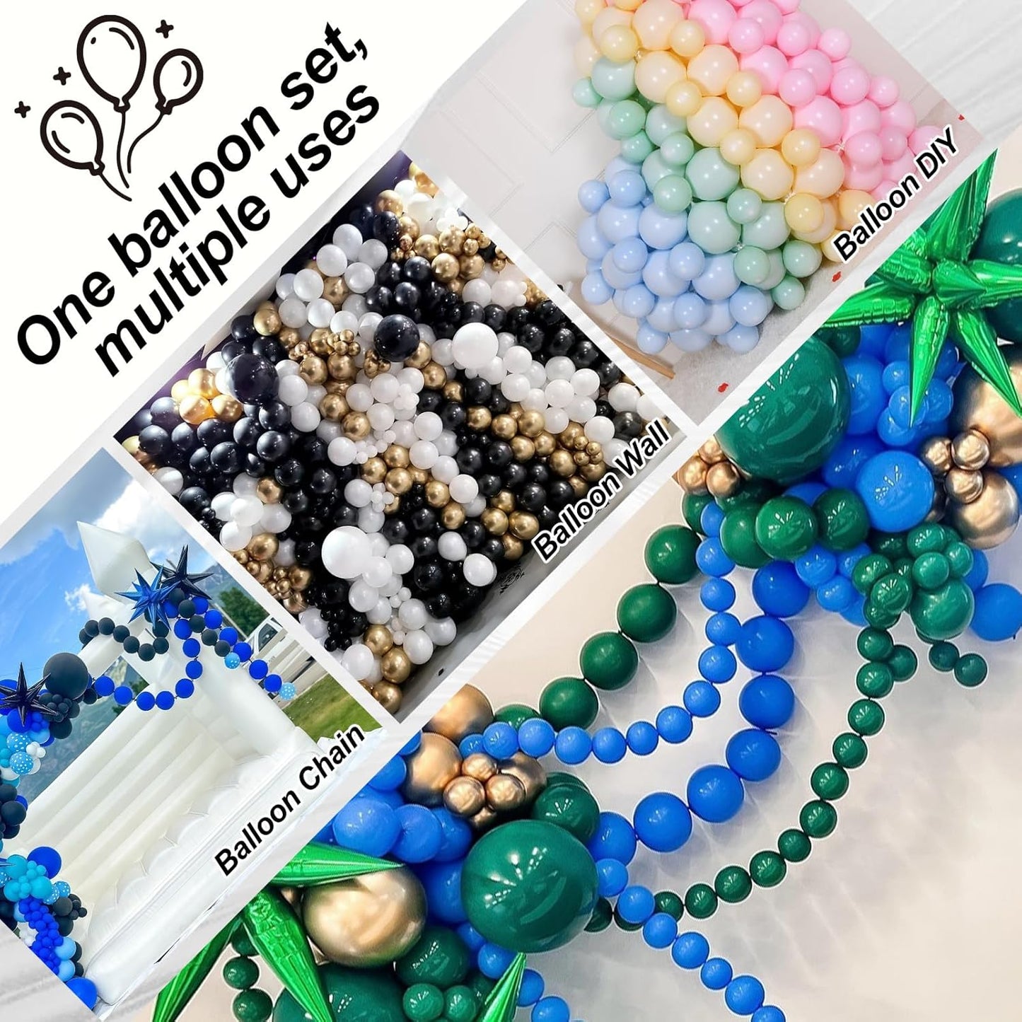 Gold Quick Link Balloons, 60PCS Linking for Balloon Wall Arch Chains, 6inch Linkable for Wedding Birthday Baby Shower Engagement Graduation Party Decorations