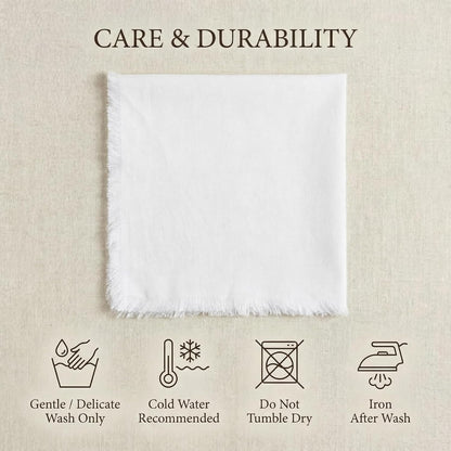 ACCENTHOME Natural Cotton Linen Napkin Set of 12 18x18 inch Dinner Napkins - Washable Soft Premium Hotel Quality Reusable Hemmed Edges Napkins Perfect Table Linens for Family Dinners, Weddings