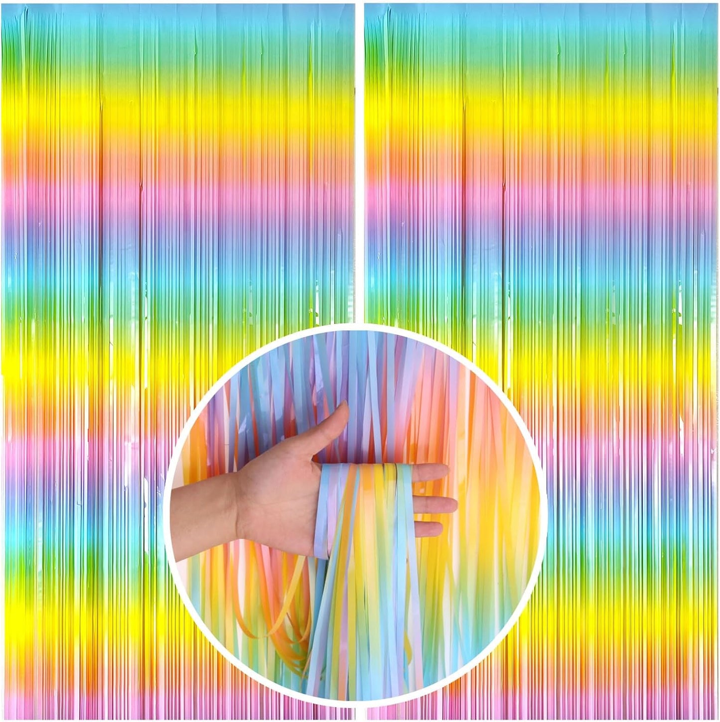 Tinsel Foil Fringe Curtains Wavy Backdrop for Parties Sparkle Metallic Wavy Foil Fringe Backdrop Curtain for Party Decorations Photo Booth Props for Birthday Graduation Wedding