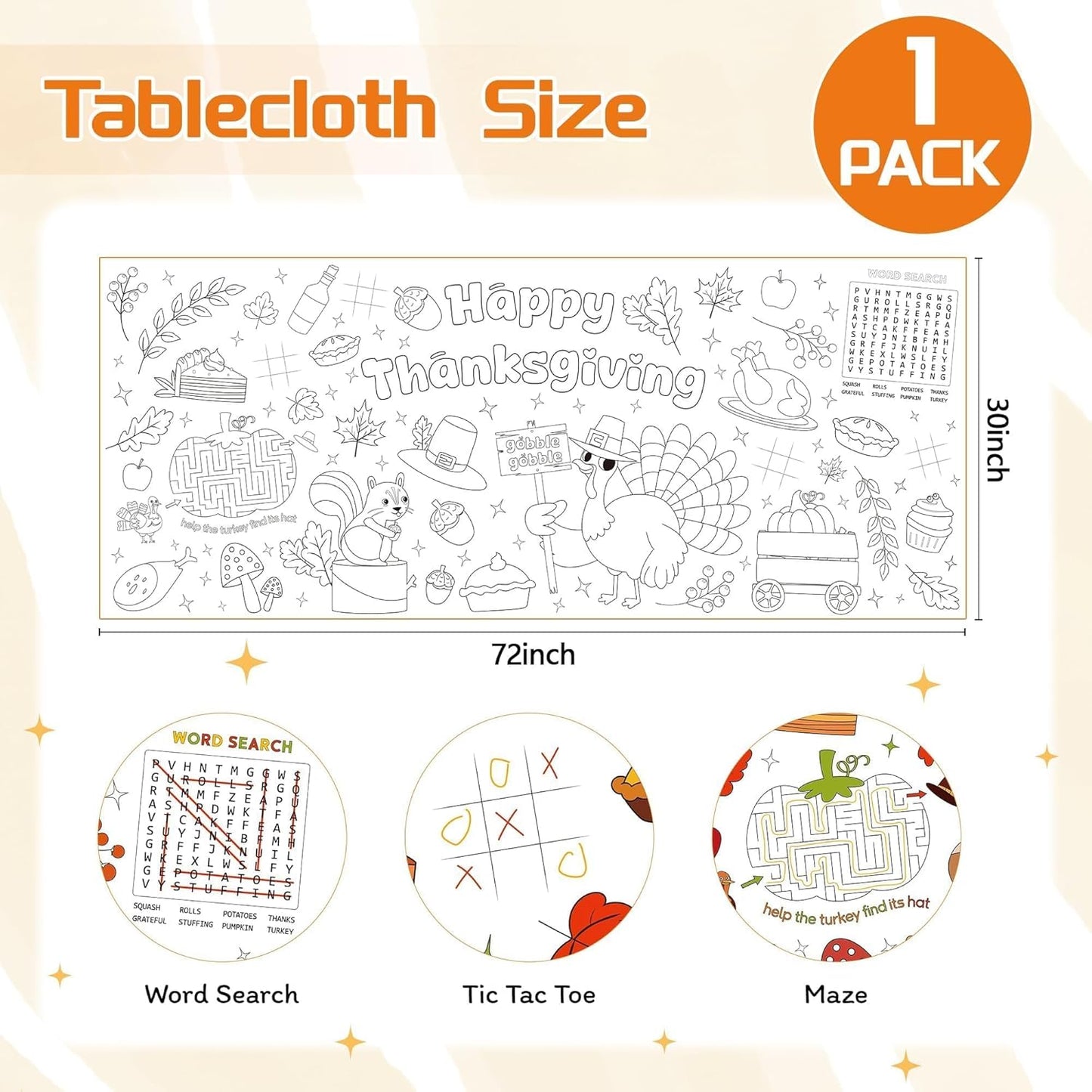 Childom 1 Pack Fourth of July Coloring Tablecloth for Kids,4th of July Crafts for Kids 30"x72" Giant Coloring Poster Table Cloth,Large Paper Poster Crafts Party Activities,4th of July Paper Tablecloth