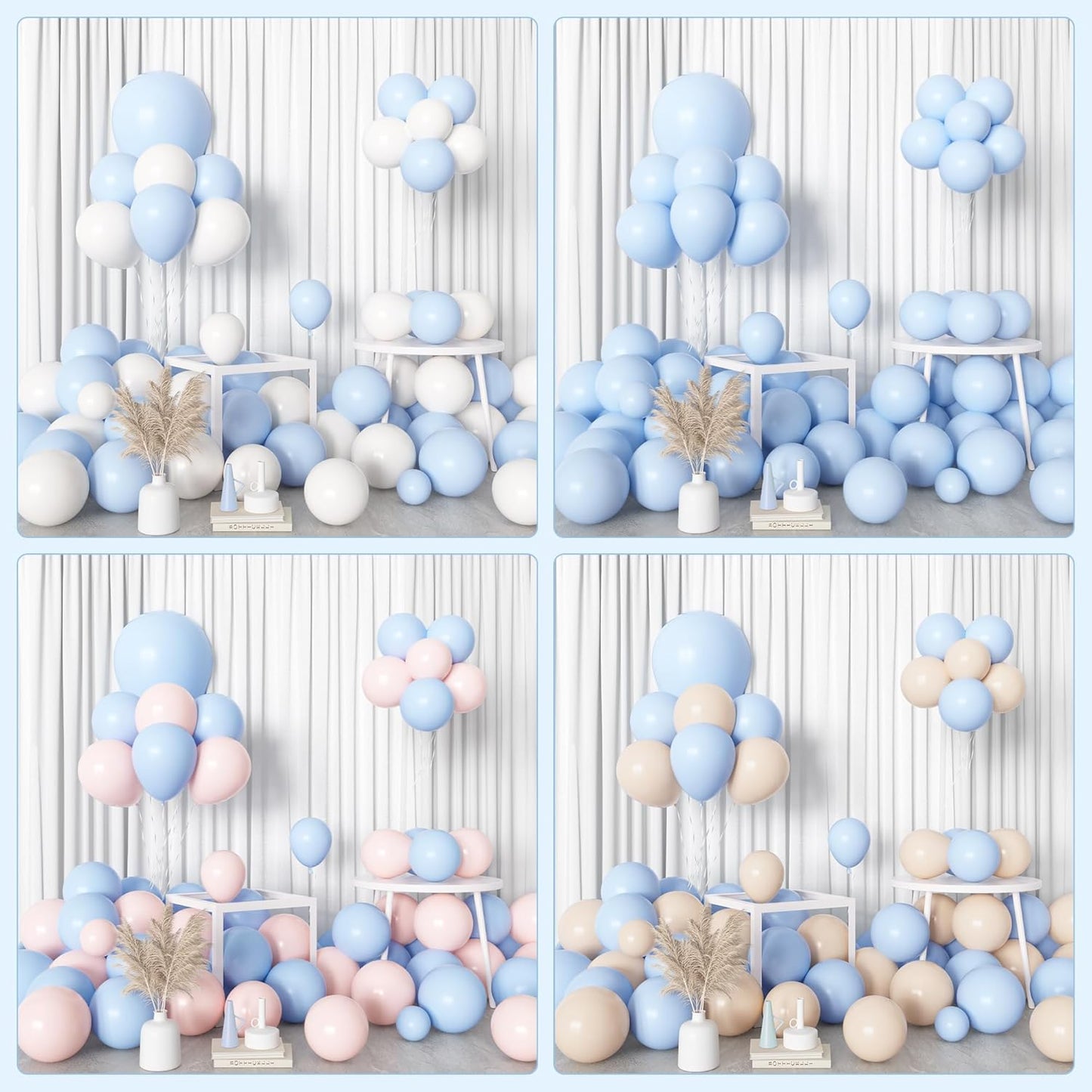 Amandir 153pcs White Sand Balloons Arch Garland Kit Different Sizes 18 12 10 5 Inch Cream Beige Sand White Latex Balloon for Birthday Boho Neutral Baby Shower Wedding Anniversary Party Decorations