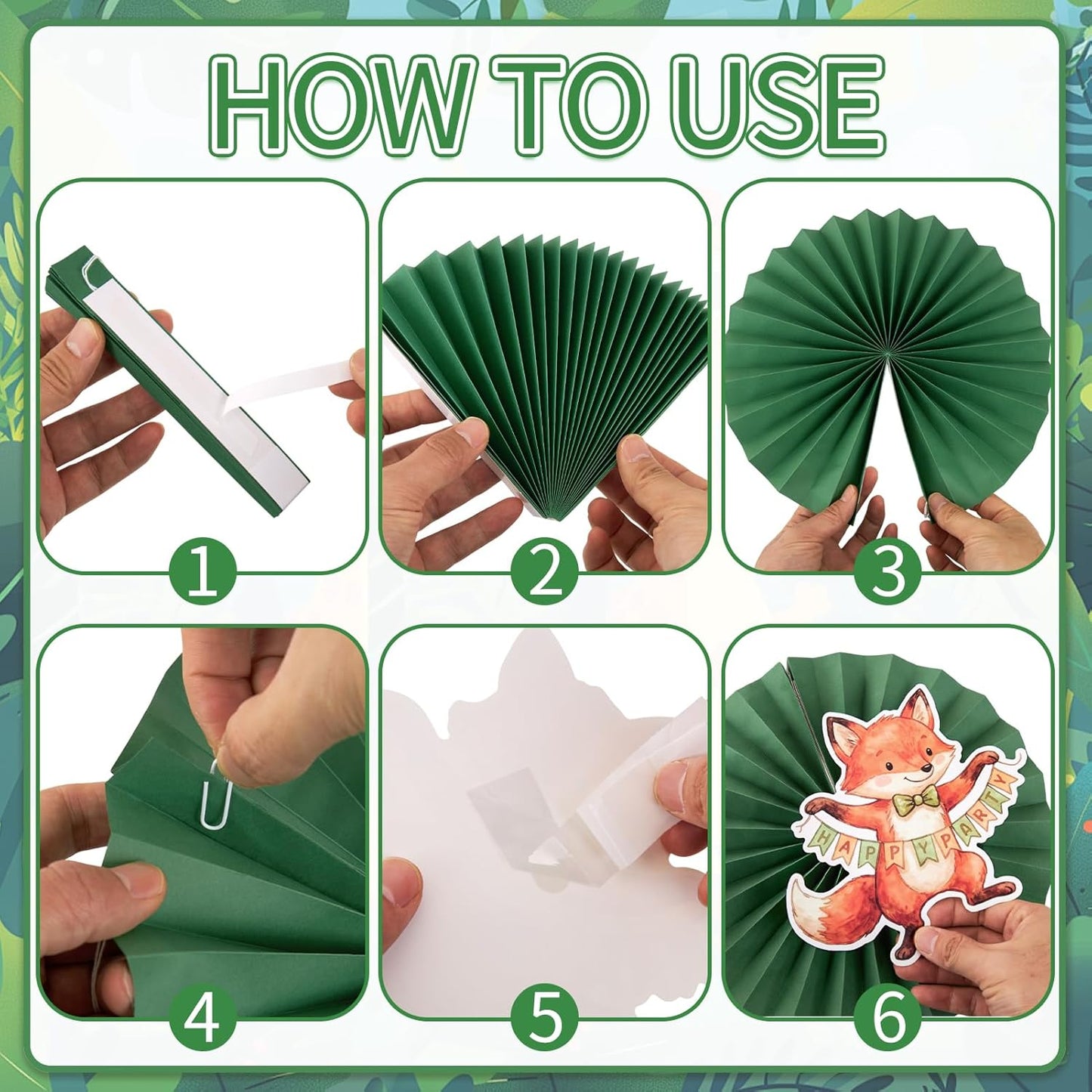 Easy Joy Paper Leaves Decorations for Wall Paper Fans Classroom Decoration Leaves Backdrop Decor Wall Decor,Set of 9