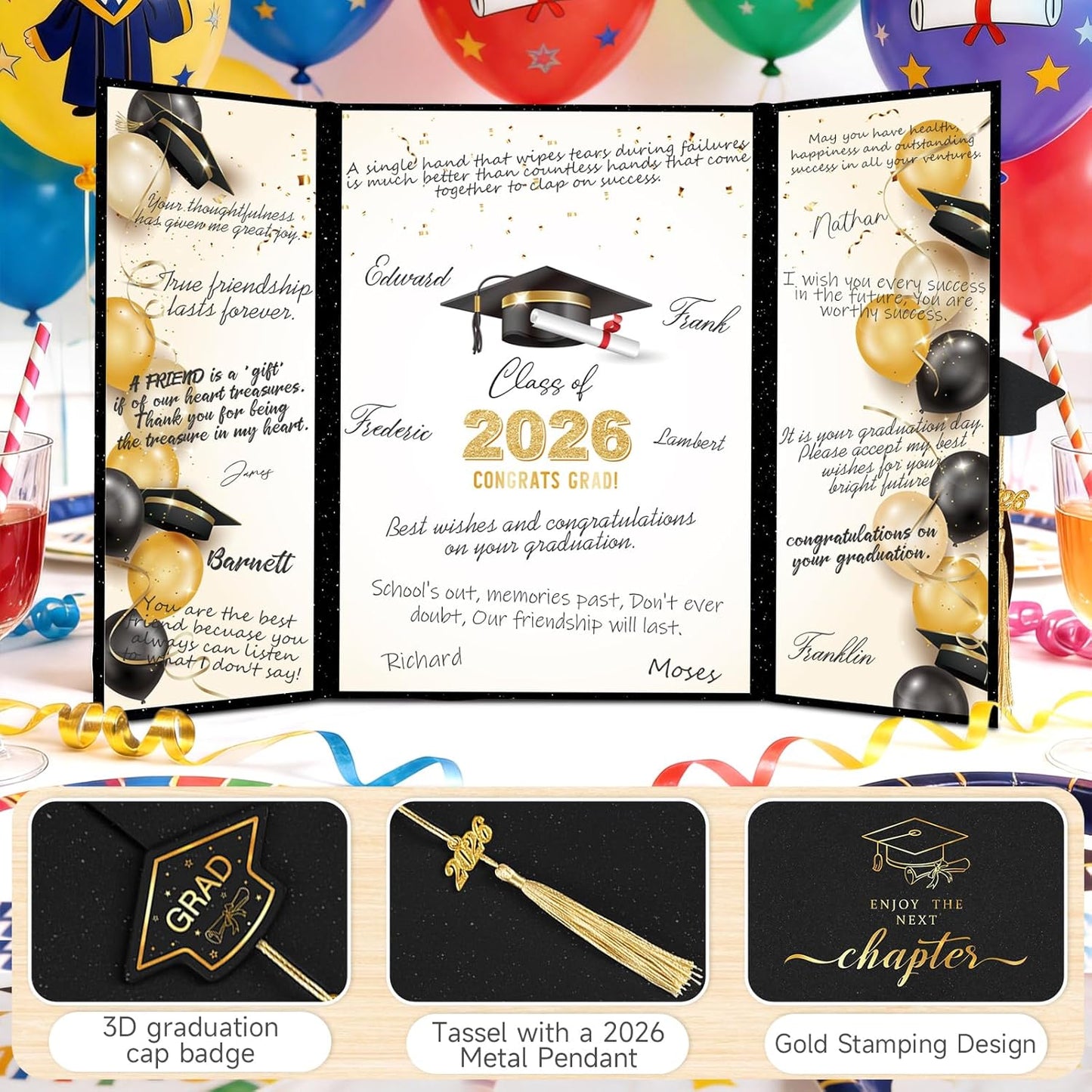 kockuu 2026 Graduation Guest Book Signature Board, Pink Class of 2026 Graduation Sign in Book to Sign Decor for Grad Party High School College Grad Gifts