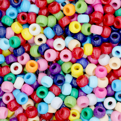 1000Pcs Glow in The Dark Pony Beads 9mm Plastic Kandi Beads Bulk for Friendship Bracelet Necklace Craft Jewelry Making Beads for Hair Braids 9 Color