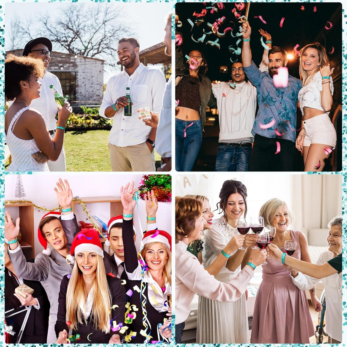 Teling 500 Pack VIP Plastic Wristbands Bracelets Party for Events VIP Custom Wristbands Plastic Bracelets Tear proof Waterproof Wrist Bands Arm Bands for Events Concerts