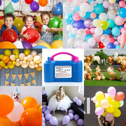 QIPUMP Balloon Pump Electric,110V 600W Balloon Blower Inflator Dual Nozzle Air Pump Balloons Inflator for Decoration, Party, Sport,Gifts:2 Balloon Tying Tools