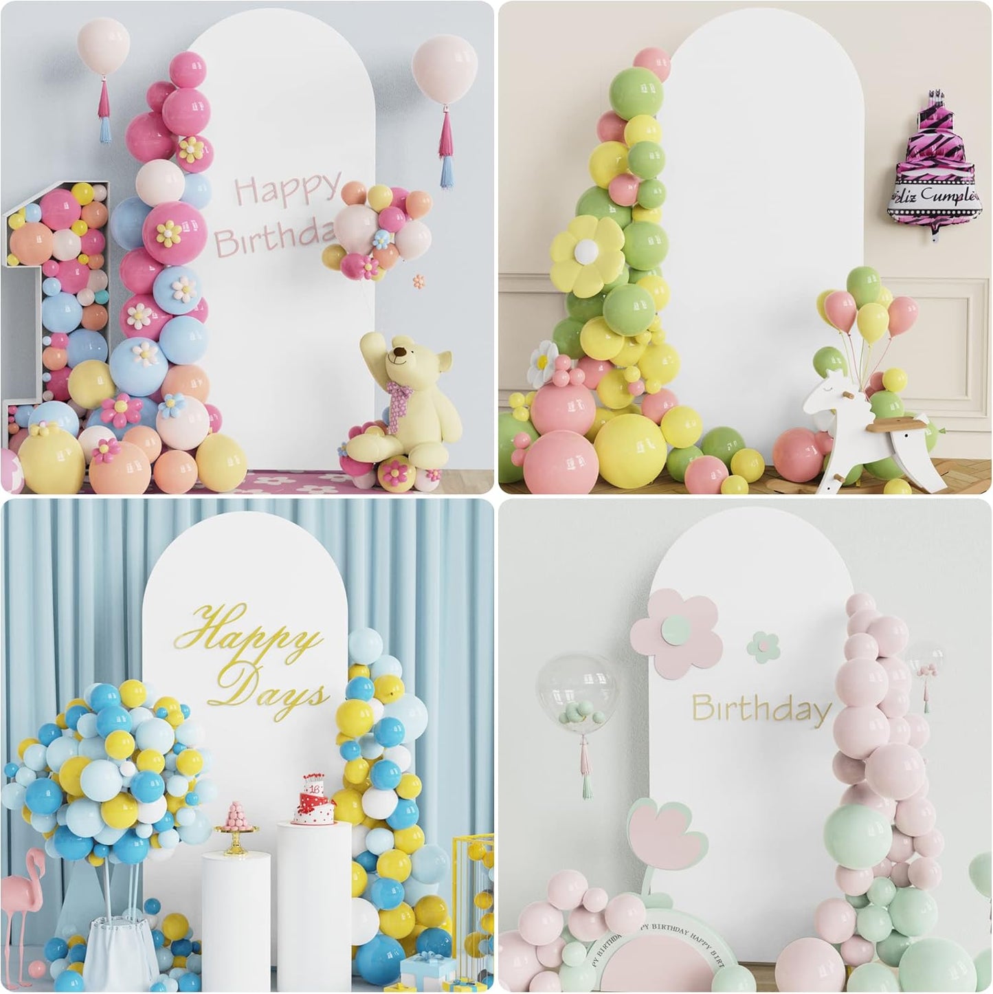 Wokceer 7.2 FT Wedding Arch Backdrop Stand and White Arch Cover, Metal Arch Stand with Arch Stand Cover for Birthday Party Wedding Ceremony Bridal Baby Shower Event Decor