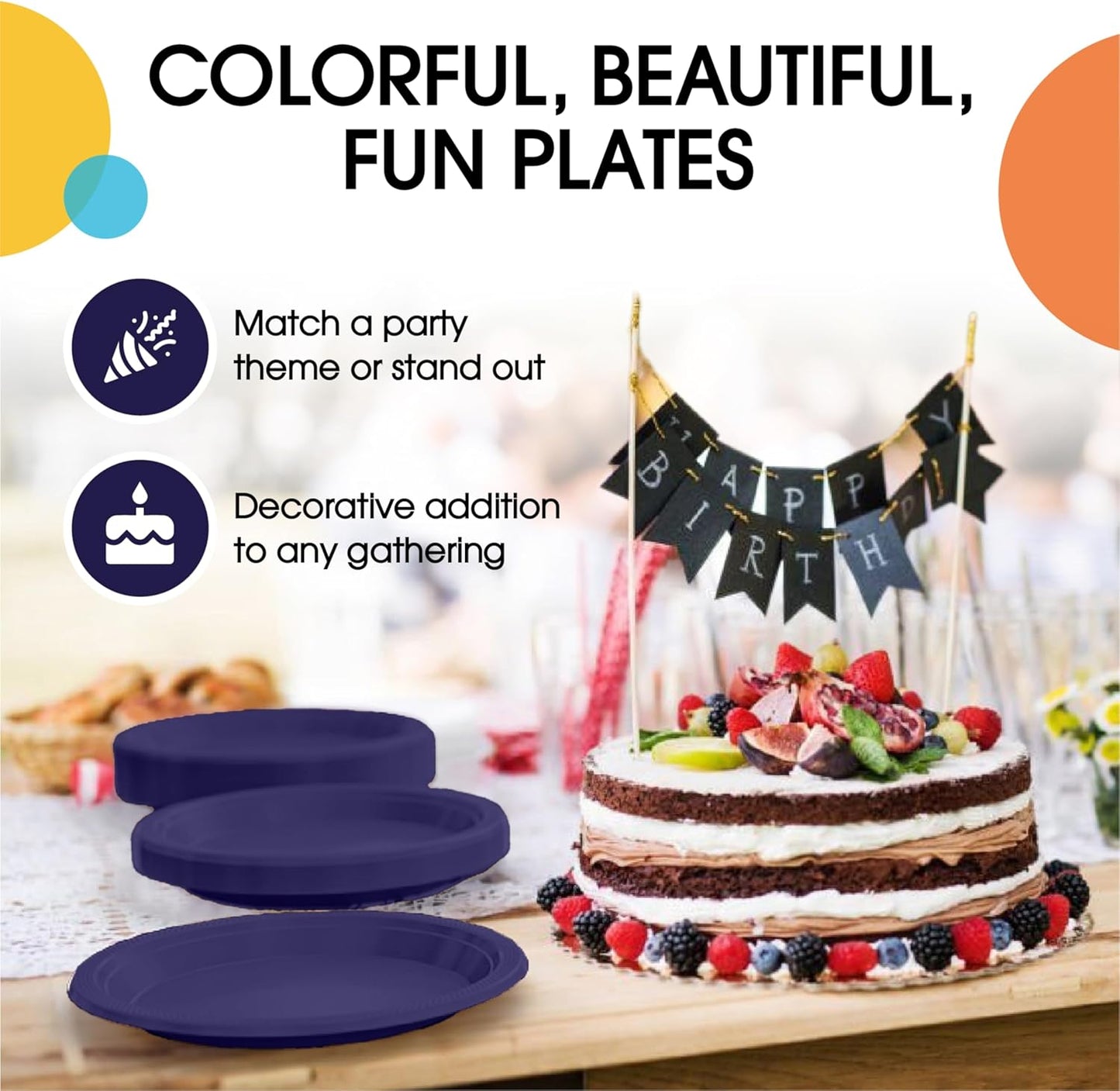 Exquisite Party Solids Red Plastic Plates For Party Supplies 10" Red Disposable Plates Heavy Duty 50 Pcs Plastic Dinnerware Sets Heavy Duty 350 GSM Disposable Dinnerware Set